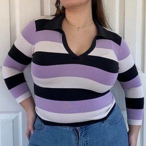 Purple and Black Striped Shirt 💜